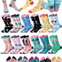 Liitrsh 12 Pairs Book Lover Socks for Women Men Novelty Reading Socks Christmas Gifts for Book Club Bookworm Bookish (Pastel Color)