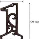 4.6 Inch Cast Iron Number, Premium Hollow Out Decorative Numbers for House Garden Bar, Number 1