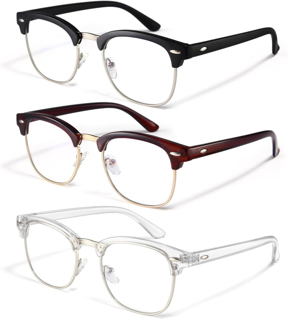 racico Computer Blue Light Blocking Glasses Blue Light Glasses Men Women, Anti Blu-Ray Clear Gaming Glasses Lenses (A1 Mattle Black/Tea/Clear)