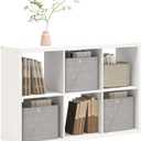 CTESNE【2026 Wooden Thick Frame 6 Cube Storage Organizer Shelf with Anti-Tipping Kits + Reversible Open Back Bookcase, Horizontal and Vertical Dual-use（White,11inch）