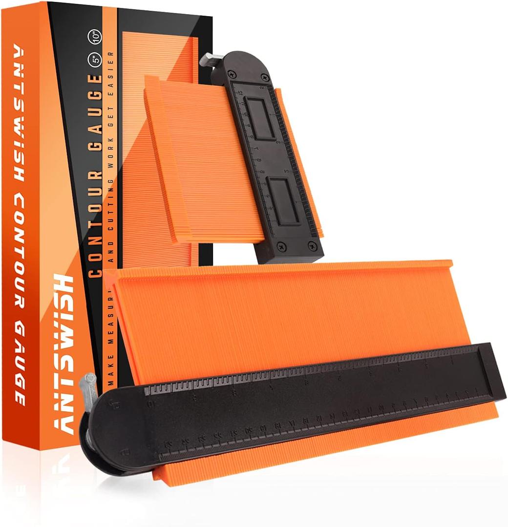 Contour Gauge Tool 10 & 5 Inch - Super Gauge Shape Profile Tool, Outline Duplicator for Corner Measuring, Adjustable Woodworking Tool, Birthday Gifts for Men, Dad, Cool Gadgets Home