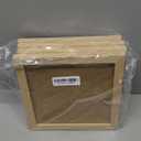 KINLINK 8x8 Picture Frame, Natural Square Solid Wood Frames for Pictures 4x4 and 6x6 with Mat or 8x8 without Mat, Wall and Tabletop Display Photo Frames Natural Wood 4 Pack