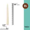 BOLSIUS Long Household Ivory Taper Candles - 10-inch Unscented Premium Quality Wax - 8 Hour Long Burning Dripless Candles Bulk Pack of 30 for Home Decor, Wedding, Parties and Special Occasions, ne k