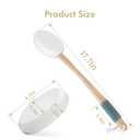 AmazerBath Lotion Applicator for Back, Feet, 4 Replacement Pads with 17" Curved Handle, Back Sunscreen Applicator for Kids, Elderly, Women, Apply Skin Cream Medicine Moisturizer Tanner, White