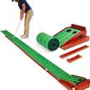 PERFECT PRACTICE XL Putting Mat  15.5 ft Indoor Golf Putting Green w/ 2 Holes - Putting mat for Indoors and Outdoors Practice - Golf Training Aid for Home - Golf Accessories and Gifts for Men