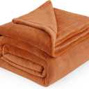 Bedsure Fleece Blankets Queen Size Mango - 280GSM Soft Lightweight Plush Cozy Blanket for Bed, Sofa, Couch, Travel, Camping (Queen (90" x 90"), Burnt Orange)