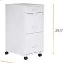 Lorell LYS SOHO Box/File/File Mobile White File Cabinet, 3 Drawer, 26.5 x 14.3 x 18 in