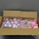 TURNMEON Remote Control 8 Modes 3 Ft Christmas Tree Warm Lights 15 DIY Ball Ornaments Star Battery Operated Artificial Pink Full Tree Timer Holiday Xmas Decoration Home Indoor Table Valentine's Day