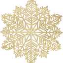 Snowflake Placemats Set of 12 Christmas Decorations Gold Snowflake Tablemats Round Vinyl Place Mats Table Setting Kitchen Table Mats for Dining Table Holiday Wedding Decorative