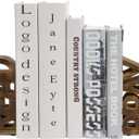 Book Ends Christian,Rustic Burnt Brown Wood Bookends Carved in Read and Pray Block Letters, Decorative Book Stands for Home Library Bookshelf Office Desk, 2 Piece Set