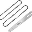 8 Inch Chainsaw Chain Replacement- 2 Chains and 1 Guide Bar for 8 Inch Mini Chainsaw with 45 Drive Links, Compatible with Cordless Electric Battery Powered Handheld Chainsaws