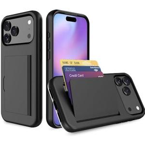 Amazon.com: FDTCYDS for iPhone 17 Pro Case with Card Holder,Credit Card Slot Protective Wallet Case - Black : Cell Phones & Accessories