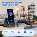 TARKARI Wireless Induction Speaker, 5 in 1 Bluetooth Speaker, 360 Rotation Cell Phone Stand and Colorful Ambient Light, Compatible with iPhone iPad, Android Tablet, Birthday Gifts for Him, Women, Men