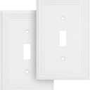 Henne Bery Sunken Pearls Heavy Duty Decorative Wall Plate Switch Plate Outlet Cover (Single Toggle, 2 Pack, White)