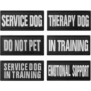 Antrix 6 Pieces Dog Patch Service Dog/Therapy Dog/in Training/Do Not Pet/Emotional Support/Service Dog in Training Embroidered Emblem Patches for Service Dogs Animals- 3.5x1.6 inch