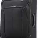 American Tourister 4 KIX 2.0 Expandable Softside Luggage with Spinner Wheels, 24 SPINNER, BLACK