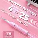 TEETHEORY Rotating Electric Toothbrush for Adults with 8 Brush Heads (2 Types), 4 Modes Deep Clean Electric Toothbrush with Rechargeable Power and 2 Min Smart Timer (2- Cherryblompink, p1)