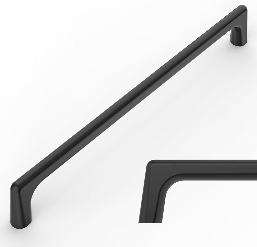 Amerdeco 10 Pack Matte Black Cabinet Pulls 7.5 Inch(192MM) Hole Centers Kitchen Cabinet Handles Hardware Kitchen Handles for Cabinets Cupboard Handles Drawer Pulls ZH0041