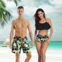 Matching Family Swimsuits Ruffle Bathing Suits Mommy and Me Swimwear Two Pieces Bikini Set (X-Large, Black)