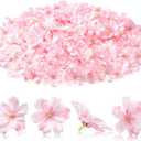 WILLBOND 200 Pieces Mini Faux Flower Heads Cherry Blossom Flowers for Crafts Artificial Silk Plum Blossom Heads for Graduation Cap Home Room Wedding Party Marriage Car Hats, 1.8 Inch (Pink)