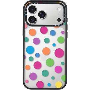 Clear TPU Phone Case Cover for iPhone 17 Pro with Design, Drop Protection, Cute Case for Girl Women, Colorful Polka Dots