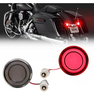 DREAMIZER Motorcycle 1156 Led Turn Signal Lights Front Rear 2 Inch Bullet Smoked Lens Daytime Running Lights Brake Lights Compatible with Harley Softail Touring Dyna Sportster Road King Electra Glide