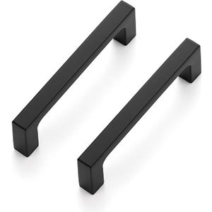 Ravinte 30 Pack Solid 3-1/2 Inch Kitchen Square Cabinet Handles Matte Black Pulls Drawer Pulls Kitchen Cabinet Hardware Flat Black Handles