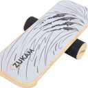 Balance Board Trainer, Wooden Balancing Board with Workout Guide to Exercise and Build Core Stability, Wobble Board for Skateboard, Hockey, Snowboard & Surf Training