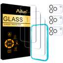 Ailun 3 Pack Screen Protector for iPhone 17 Pro [6.3 inch] + 3 Pack Camera Lens Protector with Installation Frame,Sensor Protection,Dynamic Island Compatible,Case Friendly Tempered Glass Film