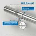 2 Ft Industrial Metal Stairs Handrail Kit, Sturdy Wall Mount 304 Stainless Steel Hand Rail, Indoor Outdoor Stair Railing Wood Concrete Brick Wall,1.65 in Round Pipe Grab Bar, Silver