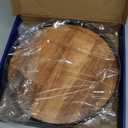 12" Lazy Susan Oak Wood Turntable Organizer for Cabinet, Farmhouse Round Wooden Lazy Susan Organization and Storage for Dining Table, Pantry, Kitchen, Bathroom, Countertop, Cupboard, Home Decor (Brown & Black)