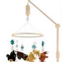 The Peanutshell Crib Mobile for Girls - Wooden Musical Baby Crib Mobile with Lullabies, Baby Boys Nursery Decor
