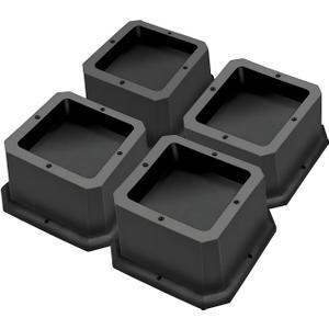 Bed Riser/Furniture Lift Bed/Bed risers/Furniture Lifter/Table risers/Frame Risers Create Under Bed Storage Heavy Duty for Furniture Height Adjustment (Black 4 Pack, 2 Inch)