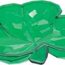 Amscan Green St. Patrick's Day Plastic Shamrock Small Bowl - 8.5" x 8.5" (1 Count) - Perfect for Irish Themed Parties & Festive Celebrations (8 1/2" x 8 1/2")