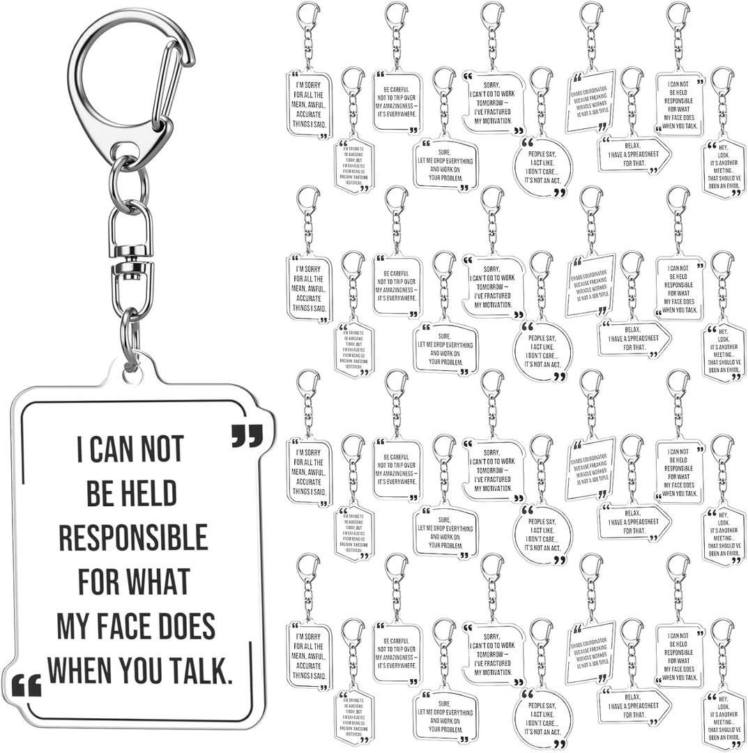 Huquary Funny Office Gift for Coworkers Sarcastic Negative Keychains Employees Appreciation Gift for Appreciation Office