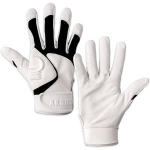 AKOBEN Jagwar Batting Gloves - Baseball Glove, Baseball Batting Gloves, Adult Baseball Glove, Baseball Batting Gloves for Men, Baseball & Softball Batting Gloves, Adult Softball Glove (White, L)
