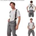 2 Clips Men's Suspenders X-Back Clip-On Elastic Braces for Formal and Casual Wear (Black)