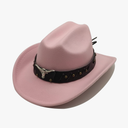 Kids Cowboy Hat for Girls Boys Western Cowgirl Hat with Buckle Belt Unisex Wide Brim Fedora Hat Dress Up Costume