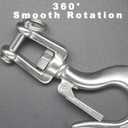 316 Stainless Steel Clevis Slip Hook with Swivel Lifting and Safety Latch - American Type - 5/16 Inch - 1430lbsf - Rigging Accessories Chain Hook