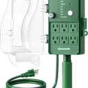 DEWENWILS Outdoor Power Stake Timer, Waterproof Dusk to Dawn Timer with 6 Grounded Outlets, 6FT Extension Cord, 1800W/15A Heavy Duty Outlet for Lights, Yard, Garden, ETL Listed