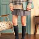 Warm Knee High Socks for Women-Thermal Cotton Socks for Hiking,Work,Winter,Gifts (Black)