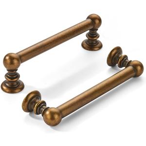 khtumeware 10 Pack 4 inch(102mm) Hole Center Antique Brass Cabinet Pulls Solid Heavy-Duty Kitchen Cabinet Hardware for Drawers Dressing Table Bathroom Handle
