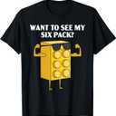 Want to See My Six Pack Bricks Lover Master Builder T-Shirt Medium