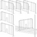 6 Pcs 18" W x 9" H Wire Shelf Divider Chrome Plated Steel Wire Rack Divider for Shelving Metal Accessories for Bathroom Kitchen Office Pantry Room Storage Organization, Silver