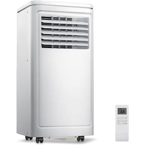 ZAFRO Portable Air Conditioners, 8000 BTU, 3 in 1 Portable AC Unit with Window Kits, Fan & Dehumidifier Modes, Cools up to 350 Sq.Ft, LED Display/Remote Control, 24H Timer for Living Room, Bedroom (White)