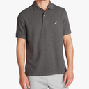 Nautica Men's Classic Short Sleeve Solid Performance Deck Polo Shirt Grey XL