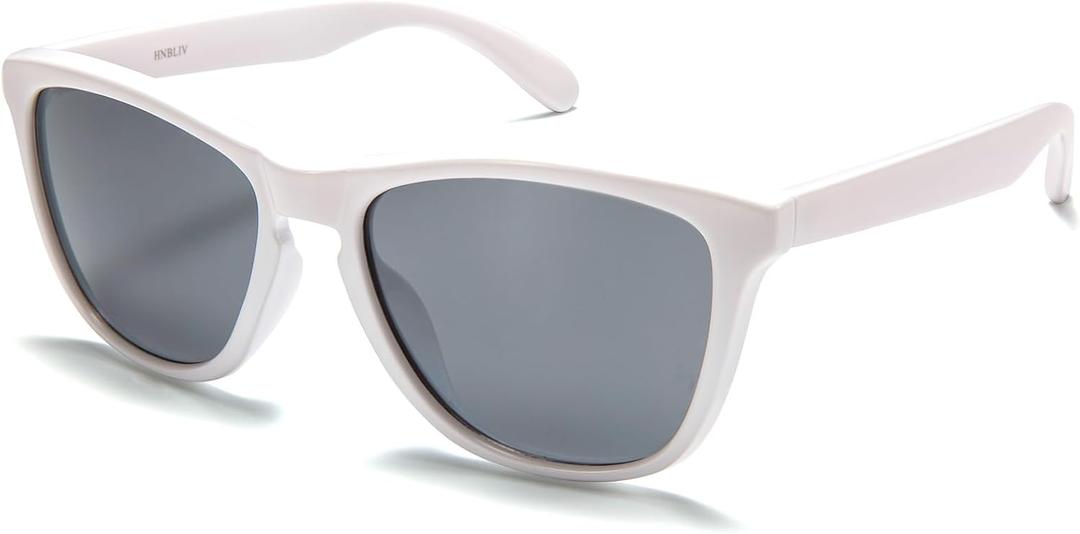 Retro Square Big Sunglasses for Women & Men Trendy Oversized Classic Shades with UV400 Protection Unisex Frame (White)