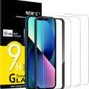 NEW'C 3 Pack Designed for iPhone 14,iPhone 13,iPhone 13 Pro Screen Protector (6.1 inches),Tempered Glass with easy installation tool included,Case Friendly Ultra Resistant (Transparent)