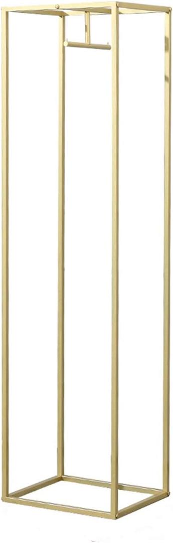 Clothes Retail Heavy Duty Metal Garment Racks, Clothing Store Hanger Storage Shelves, Floor-Standing Display Rack (Gold Square Tube, 75" H)