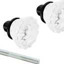 Prime-Line E 28318 Mortise Style Fluted Glass Door Knobs - Perfect for Replacing Broken Antique Lock Sets on Interior Doors, Features 2 In. Outside Diameter Knobs, Matte Black (1 Set)